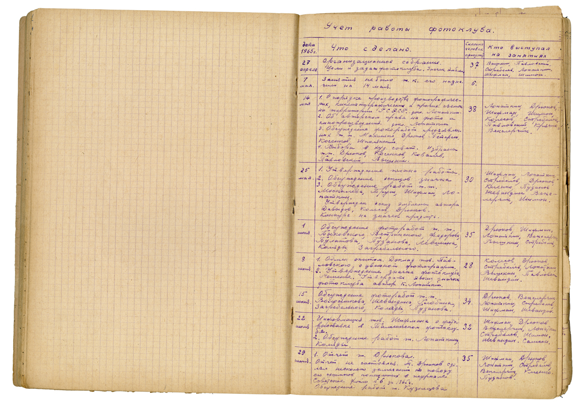 Pages from the photoclub’s journal
