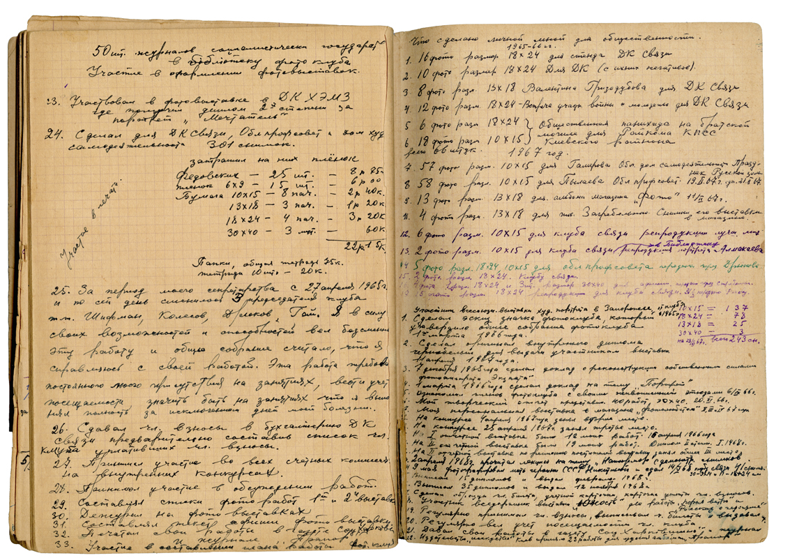 Pages from the photoclub’s journal