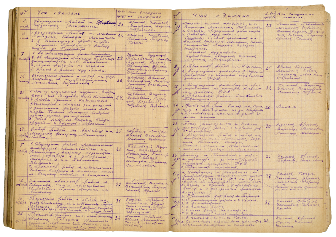Pages from the photoclub’s journal